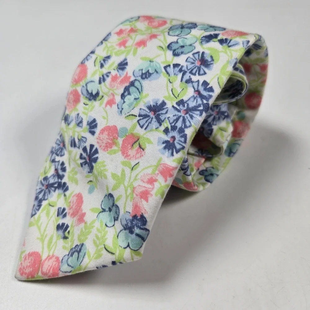 Janie and Jack Necktie Kids 6+ White Floral Pre-Tied Adjustable Wedding Easter‎